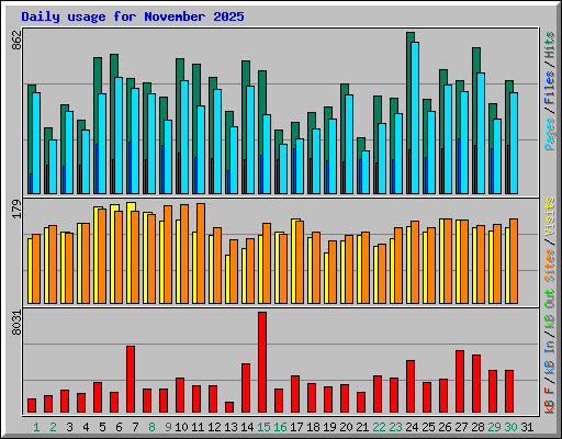 Daily usage for November 2025