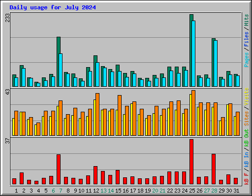 Daily usage for July 2024