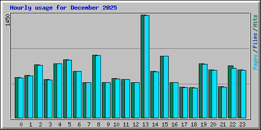 Hourly usage for December 2025