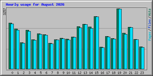 Hourly usage for August 2026